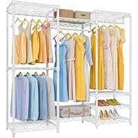 Amazon｜AZAKBL ハンガーラック 大容量 伸縮 幅148~188cmワードローブ